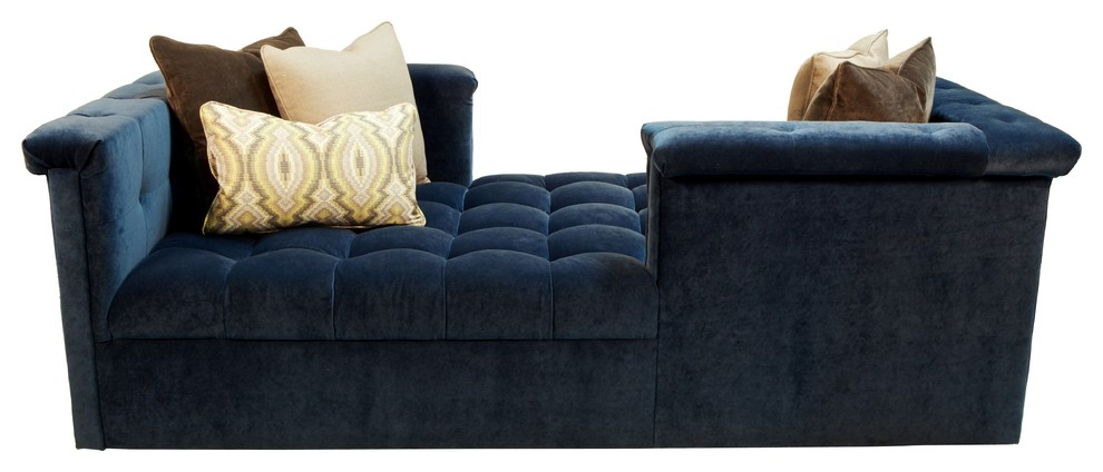 Amante Chaise in Banks Denim Velvet   Contemporary   Indoor Chaise Lounge Chairs   by PENINSULA HOME COLLLECTION  Houzz