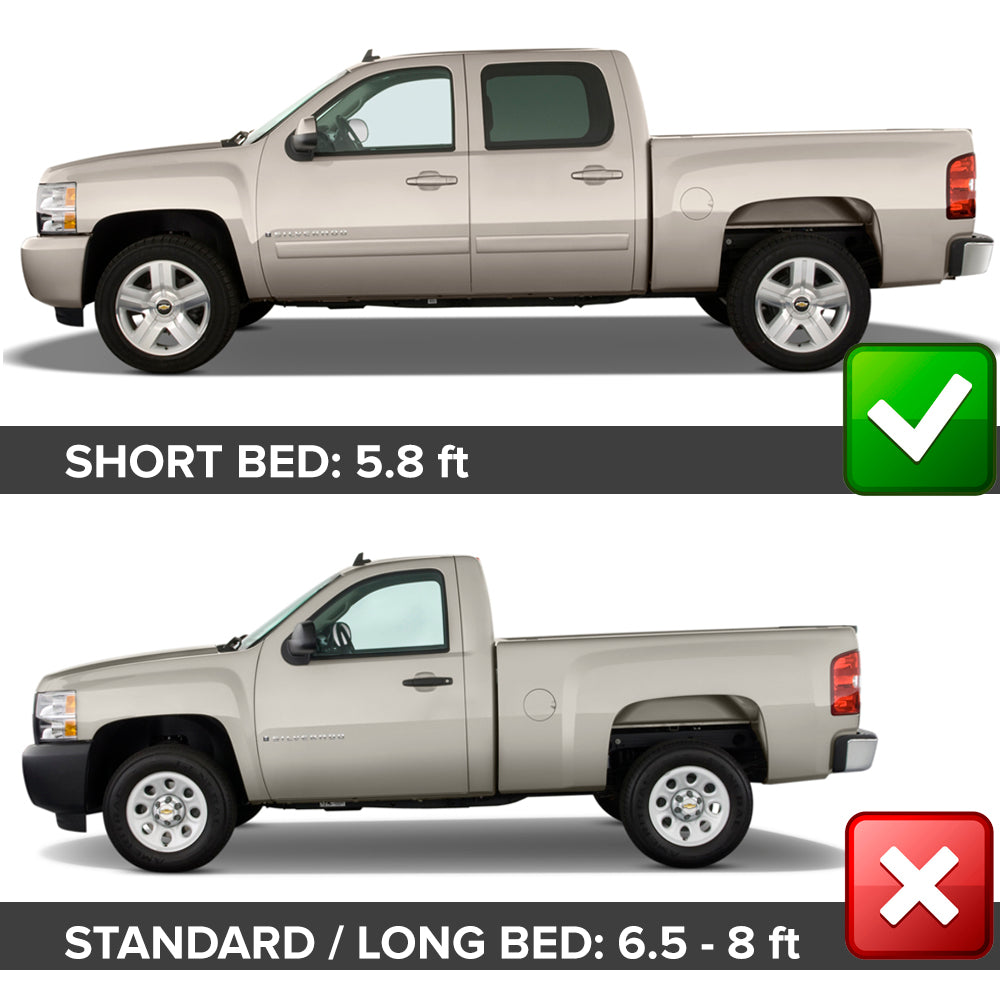 Ikon Motorsports Compatible with 07-13 Chevy Silverado 1500 Short Bed OE Style Trunk Fender Flares - PP