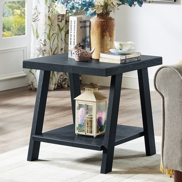 The Gray Barn Cedar Ridge Contemporary Replicated Wood Shelf End Table