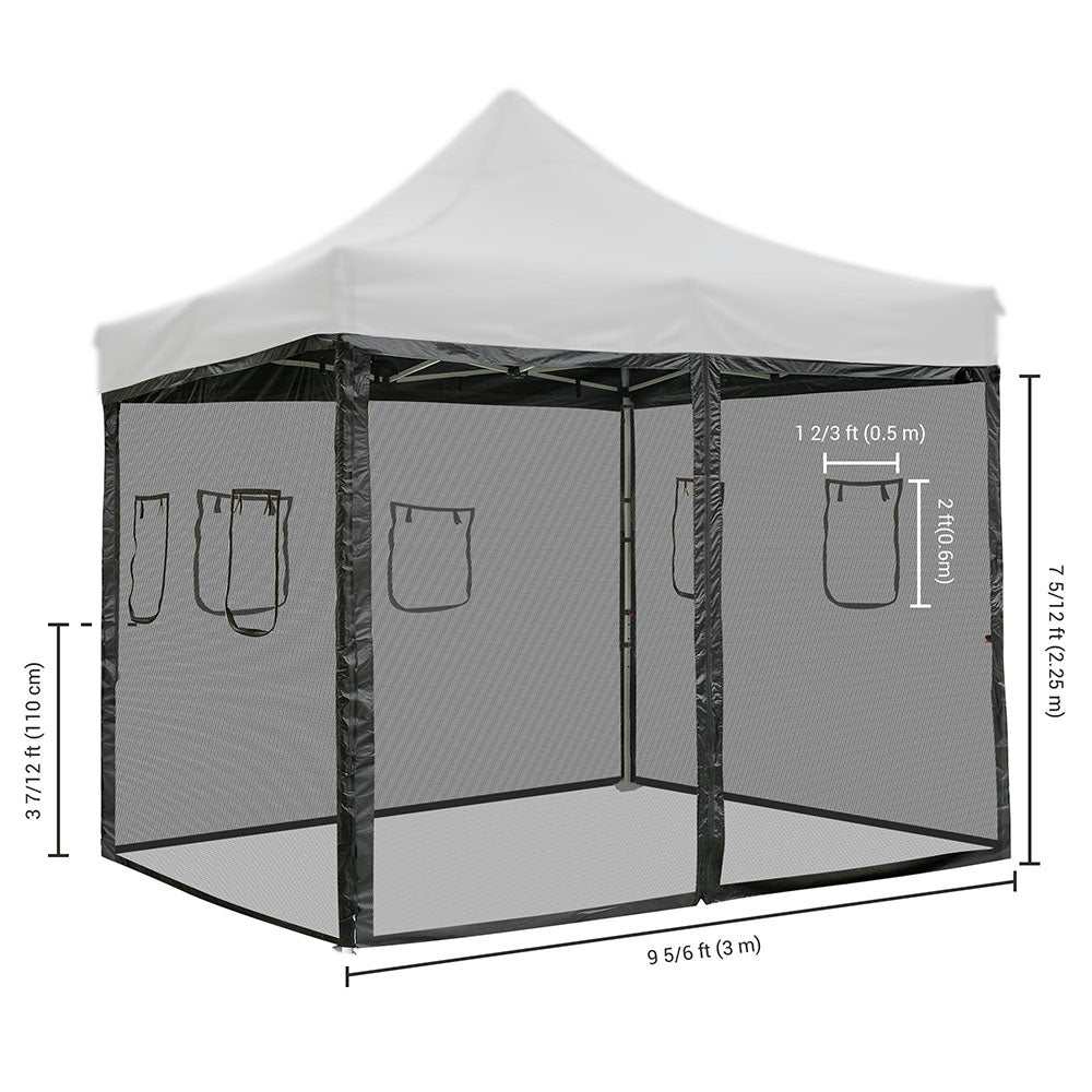 Yescom 10x10 Pop Up Canopy Netting Mesh Sidewalls