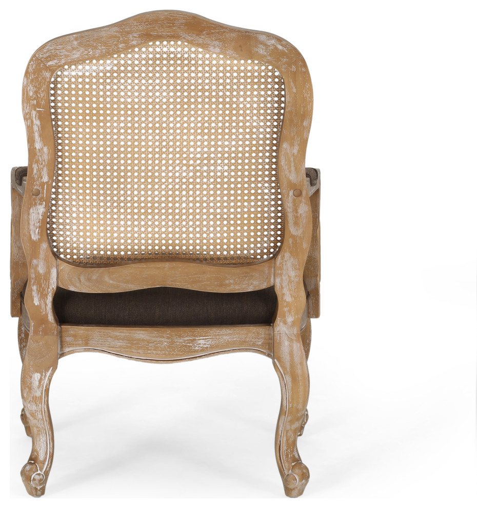 Biorn French Country Upholstered Dining Armchair   Farmhouse   Dining Chairs   by GDFStudio  Houzz