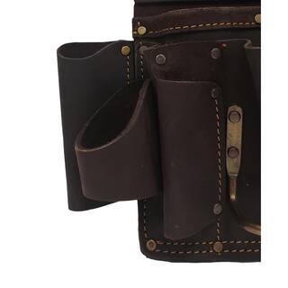 OX TOOLS Drywaller's Brown Oil Tanned Leather 12-Tool Pouch Holder OX-P263801