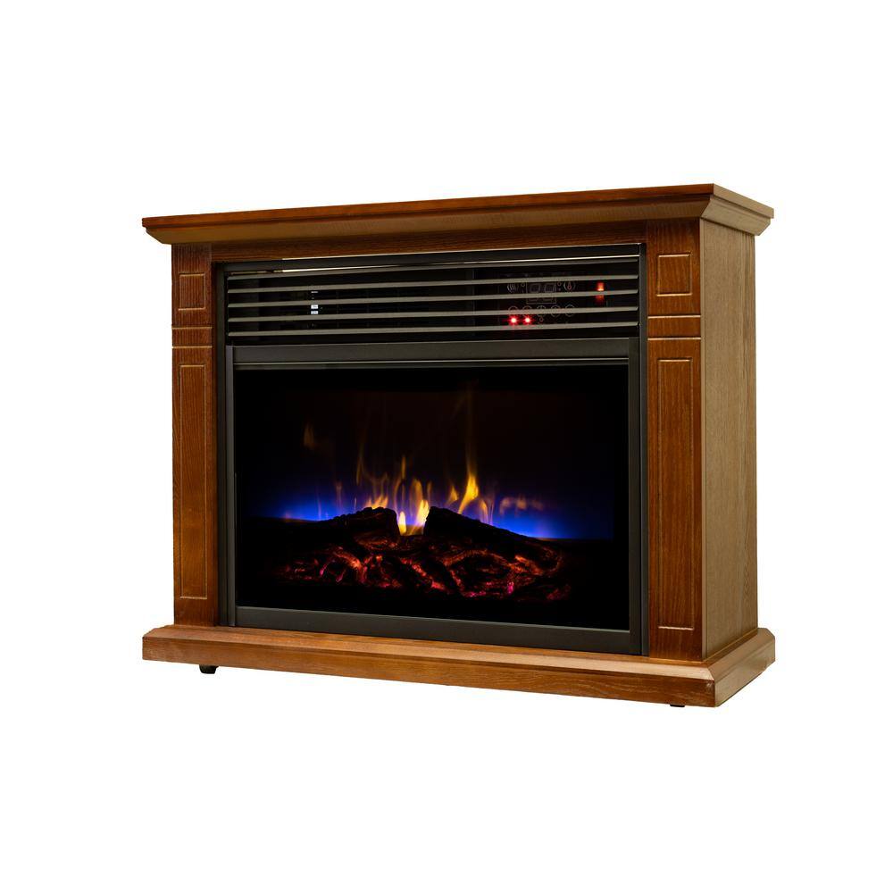 Comfort Glow 4600 BTU Vintage Oak Finish Electric Fireplace with Quartz Infrared Heating Technology QF4570R