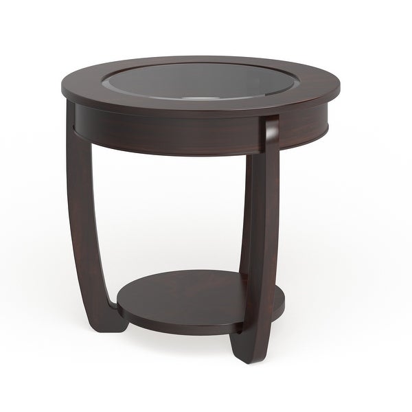 Furniture of America Curved Rustic Dark Cherry 28-inch Side Table