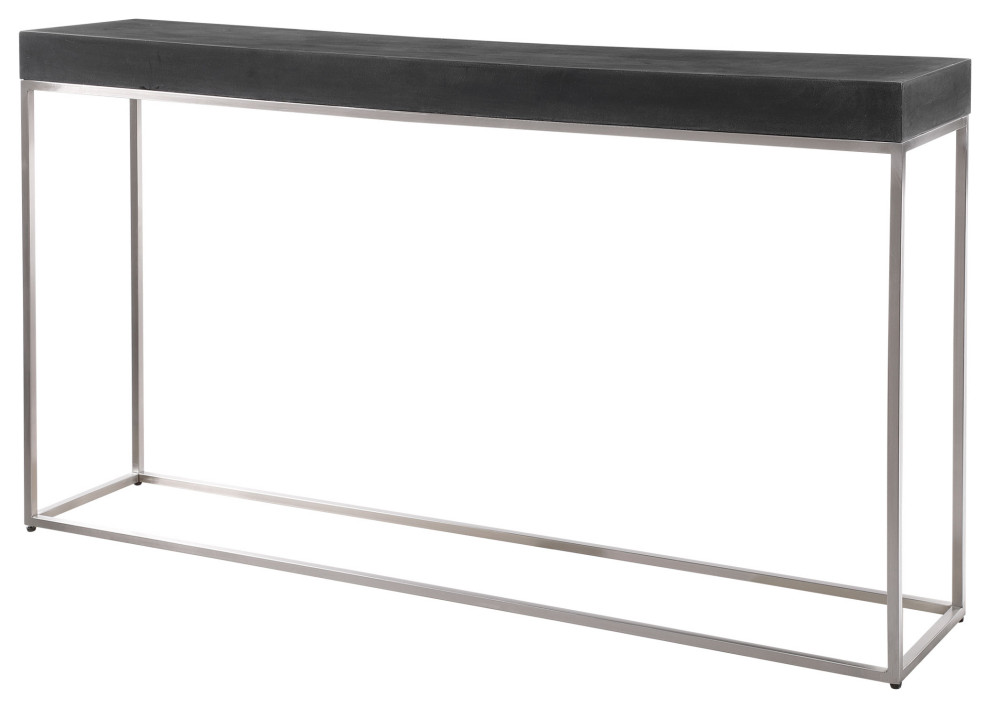 Uttermost Jase Black Concrete Console Table   Industrial   Console Tables   by HedgeApple  Houzz