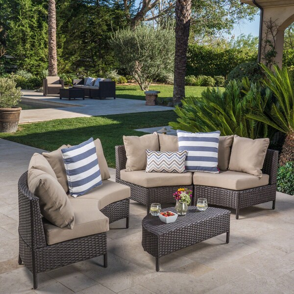 Newton Outdoor 4seater Sectional Sofa Set by Christopher Knight Home