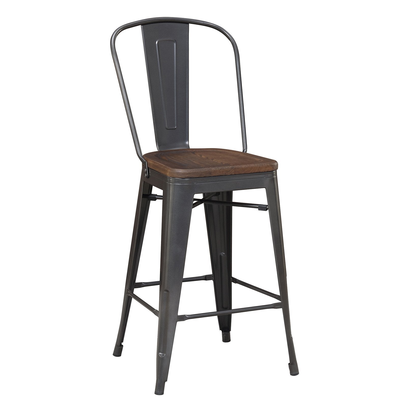 Picket House Furnishings Logan 26 in. Industrial Counter Height Stool - Set of 2