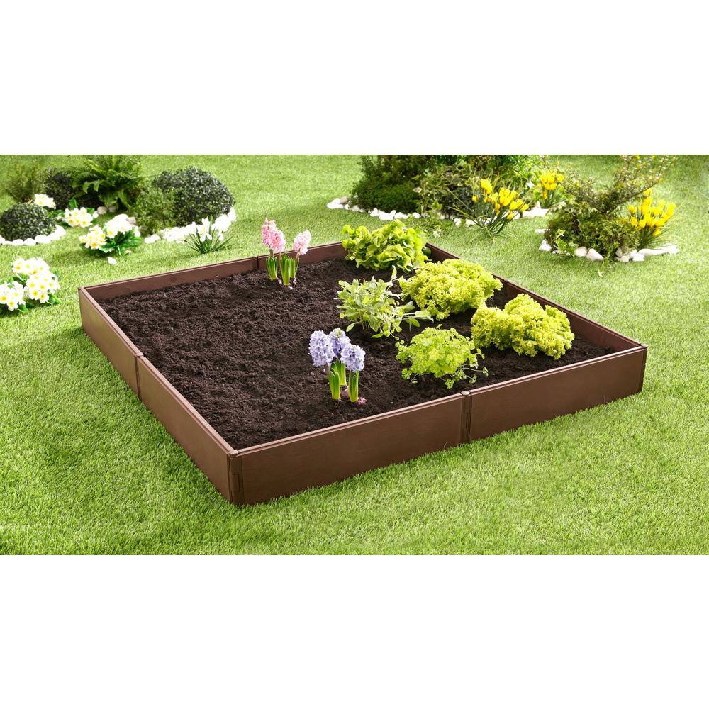 Emsco Bloomers Series 3.8 ft. x 3.8 ft. Brown Resin Raised Garden Bed 2455