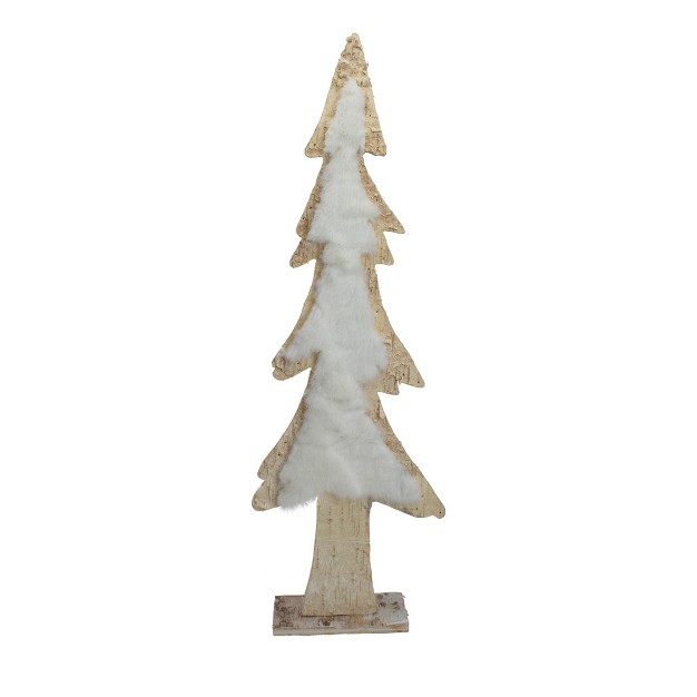 Brown And White Wooden Tree Christmas Tabletop Decor