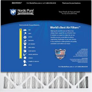 Nordic Pure 20 in. x 20 in. x 2 in. Dust  Pollen Pleated MERV 10 Air Filter (3-Pack) 20x20x2M10-3