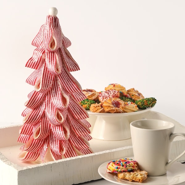 13.5 Iced Peppermint Candy Ribbon Tree