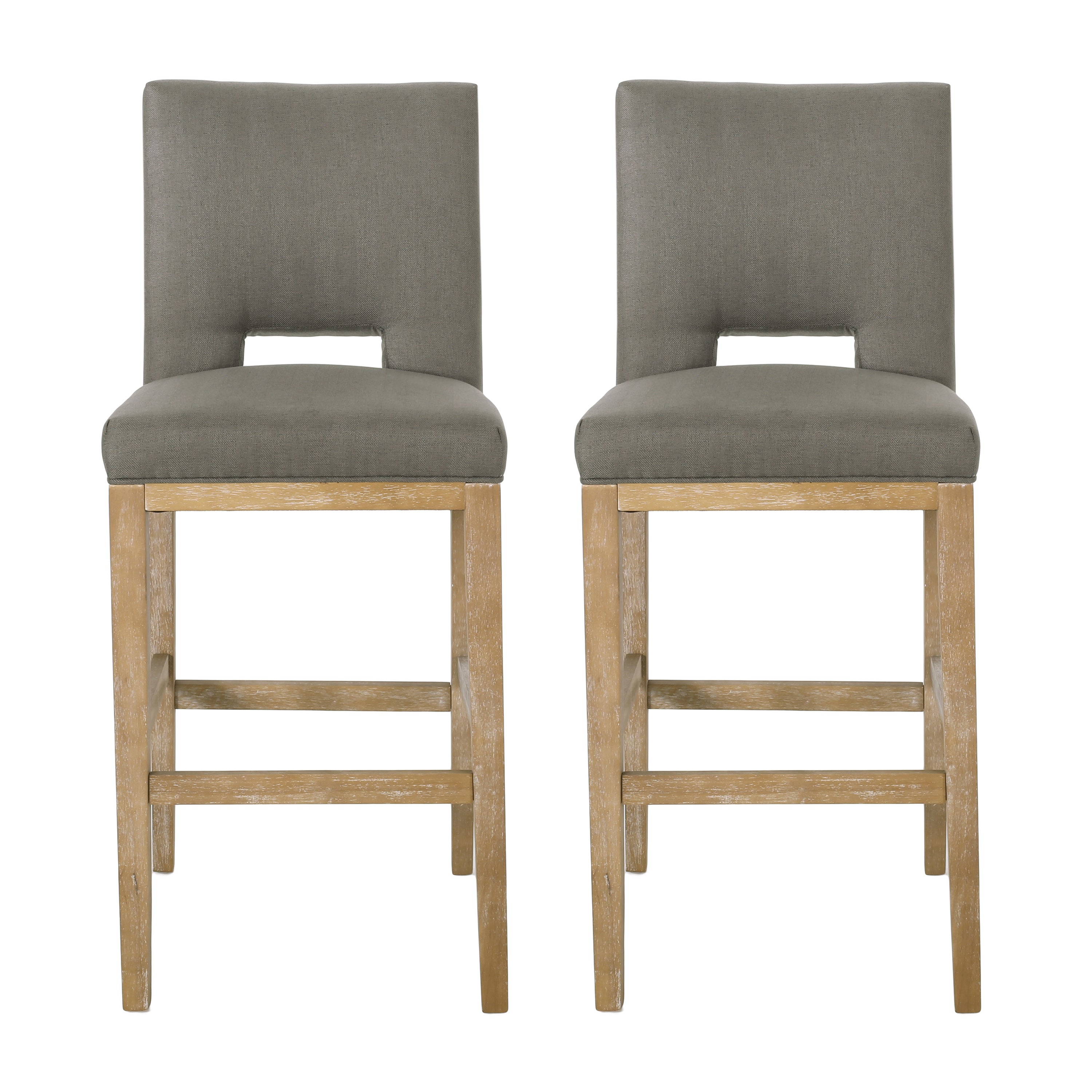 Kiara Contemporary Fabric Upholstered 31 Inch Barstools, Set of 2