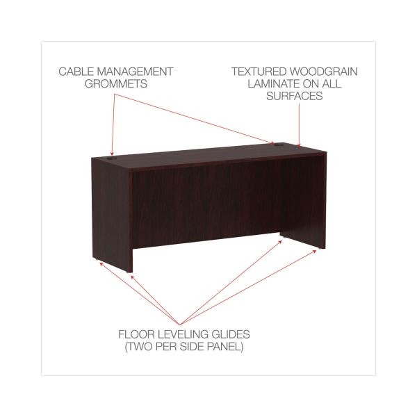 Alera Valencia Series Credenza Shells， 65w x 23.6d x 29.5h， Mahogany