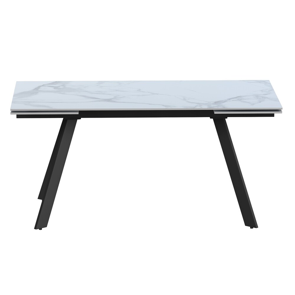 Somette Extendable Dining Table with Steel Four legged Base