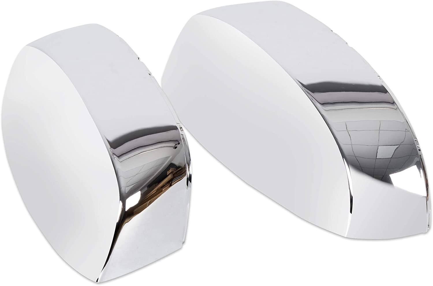 Kojem Pair Chrome Side View Upper Mirror Top Half Caps 2007-2014 Chevy Silverado GMC Sierra Avalanche Tahoe Suburban Left and Right