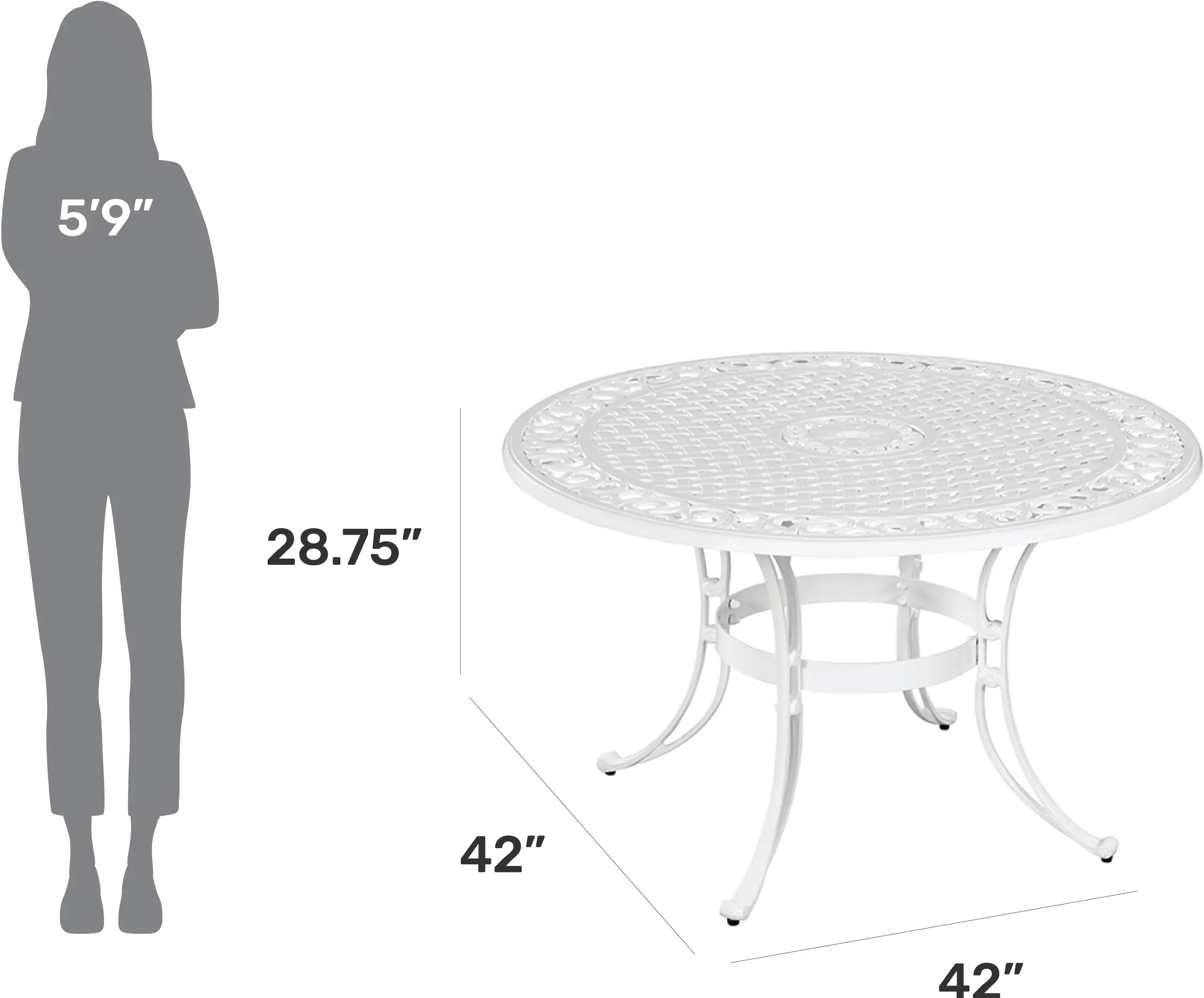 Sanibel 42 White Outdoor Dining Table