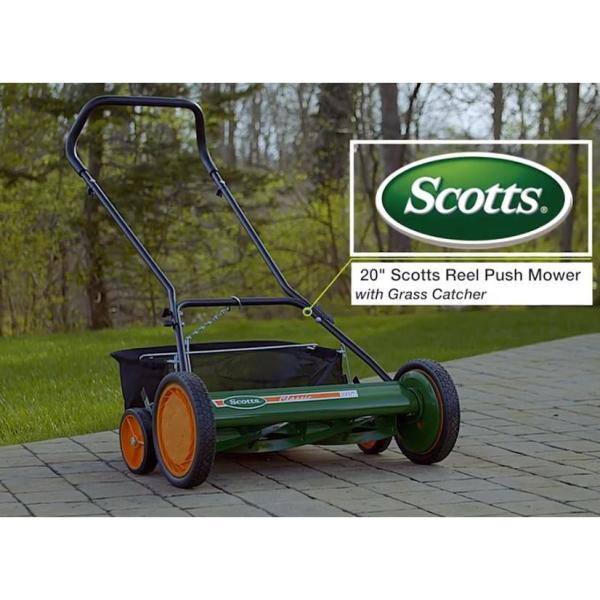 Scotts 20 in. Manual Walk Behind Reel Lawn Mower Includes Grass Catcher 2010-20SG