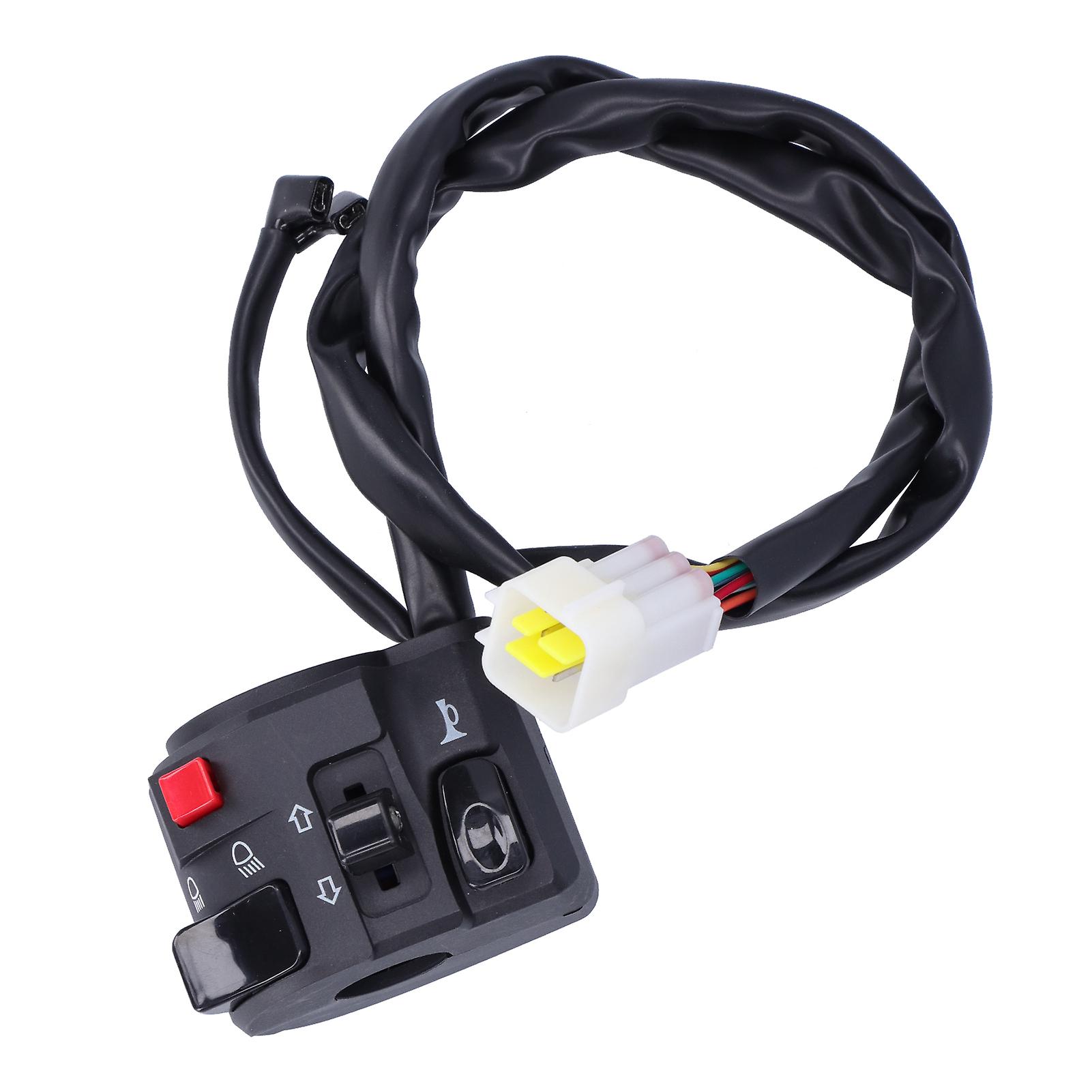 7/8in Motorcycle Handlebar Switch Horn Button Headlight Turn Signal Fog Lamp Controller