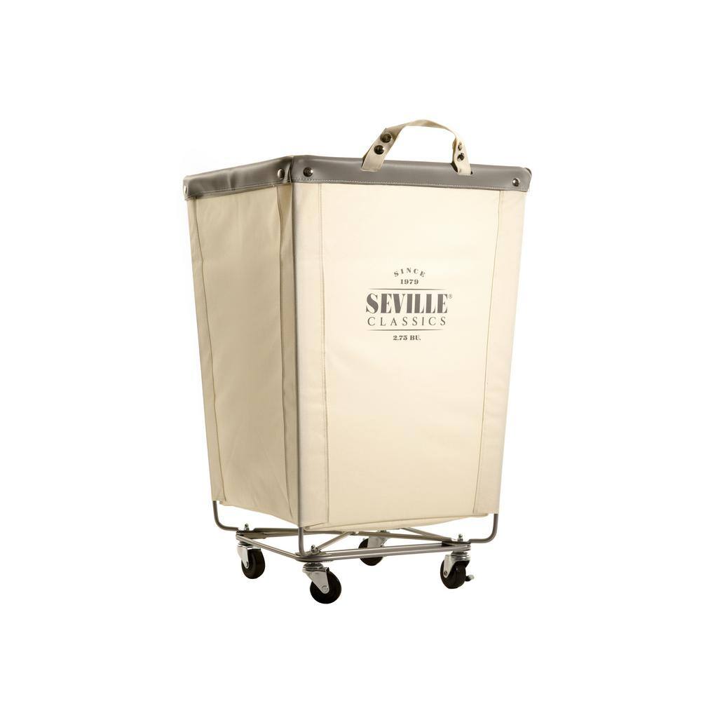 Seville Classics Commercial Canvas Laundry Hamper Cart WEB340