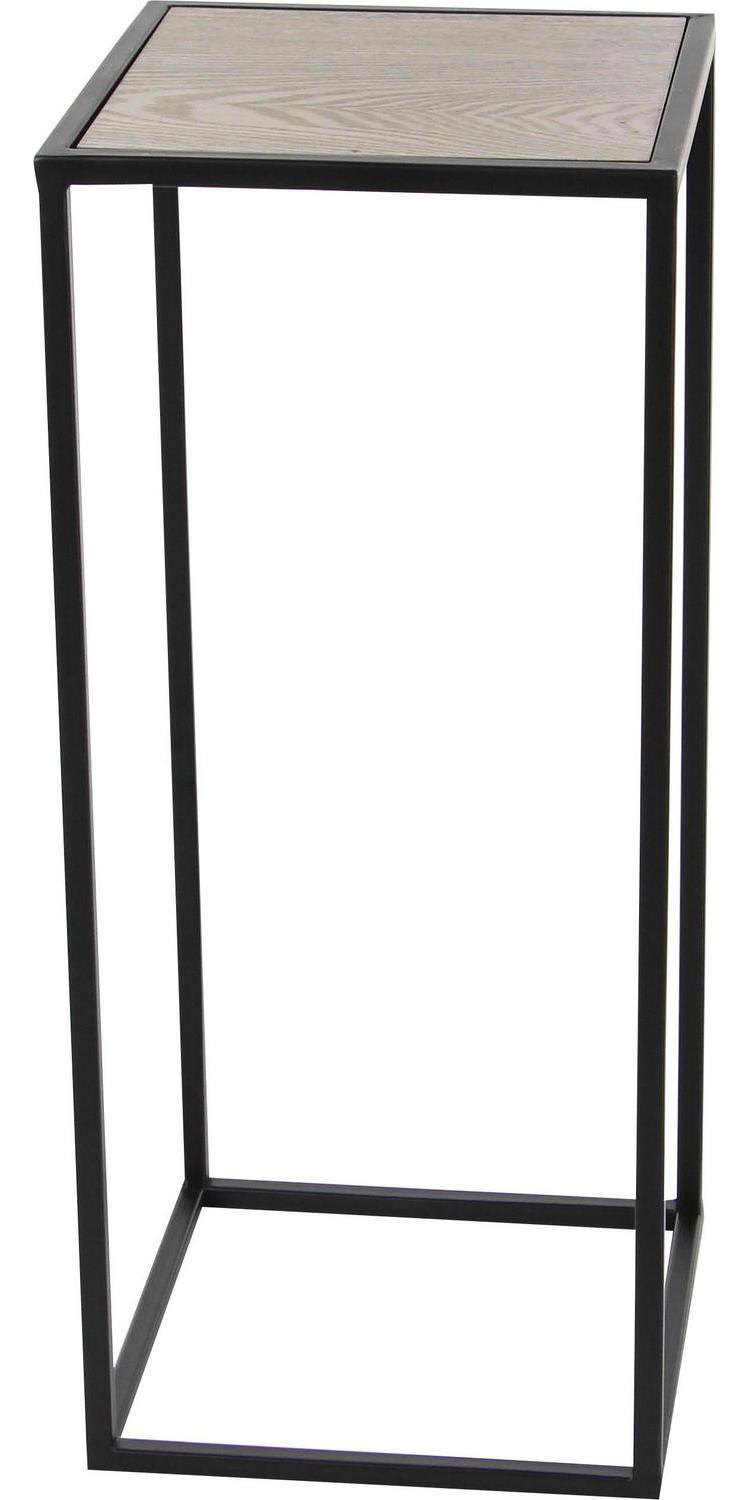 DecMode Iron Table， Black， 25 ， 28 H Set of 2  Pieces