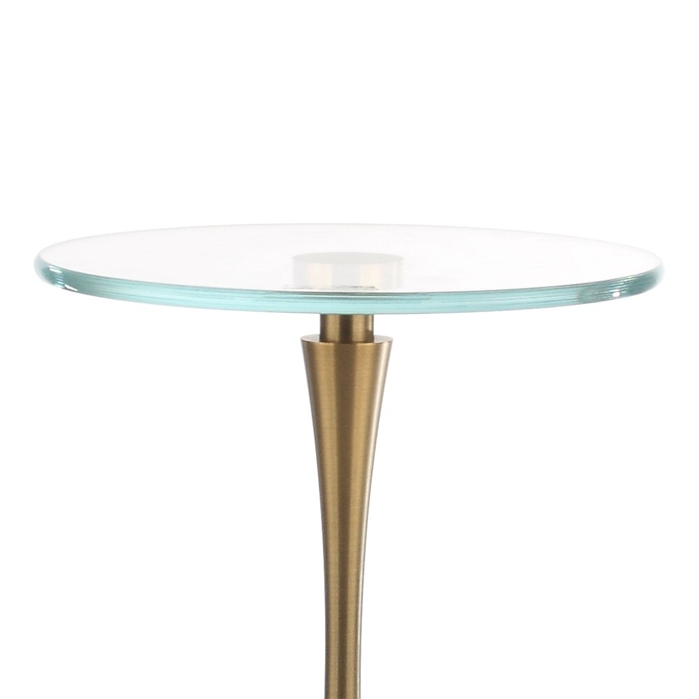 Contemporary Marble Pedestal Small Drink Table Round Side Table