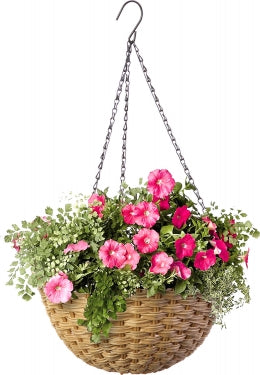 Resin Wicker Hanging Basket, 14-In.