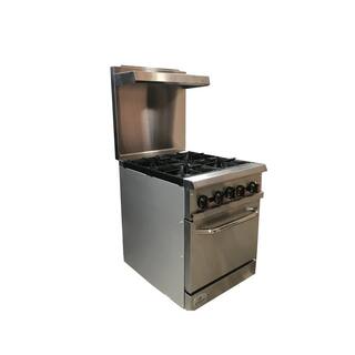 Cooler Depot 24 in. 2.9 cu. ft. 4 Burner Commercial Gas Range with Oven in Stainless Steel DXXCD-R4