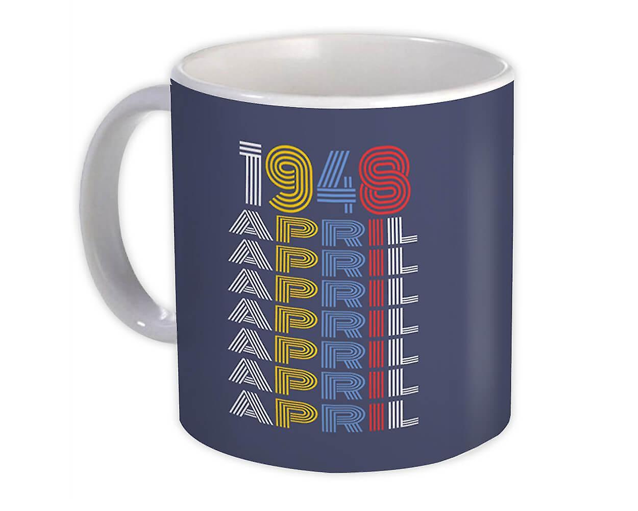 Gift Mug: 1948 April Colorful Retro Birthday Age