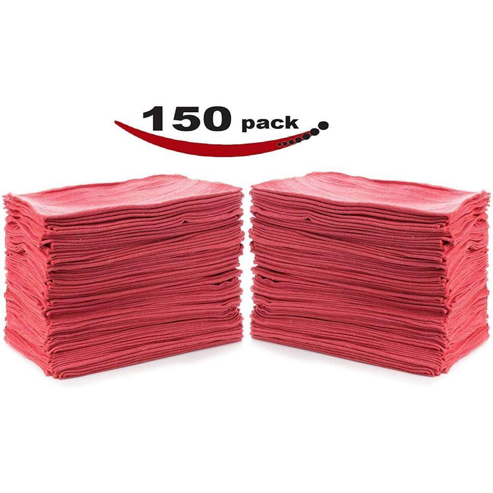 THE CLEAN STORE Shop Towels Red Cleaning Wipes (Pack of 150) 141