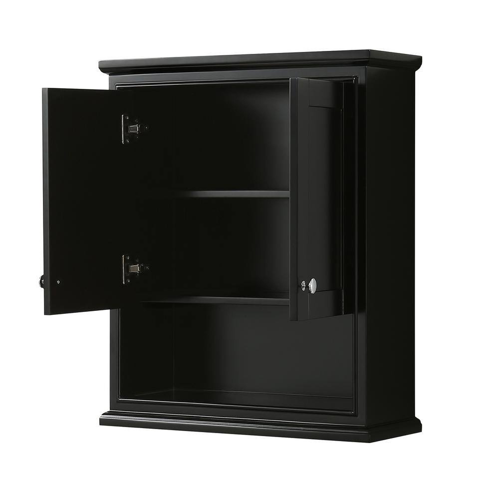 Wyndham Collection Deborah 25 in. W x 30 in. H x 9 in. D Bathroom Storage Wall Cabinet in Dark Espresso WCS2020WCDE