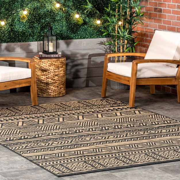 Abbey Geometric Striped Indoor And Outdoor Area Rug Nuloom