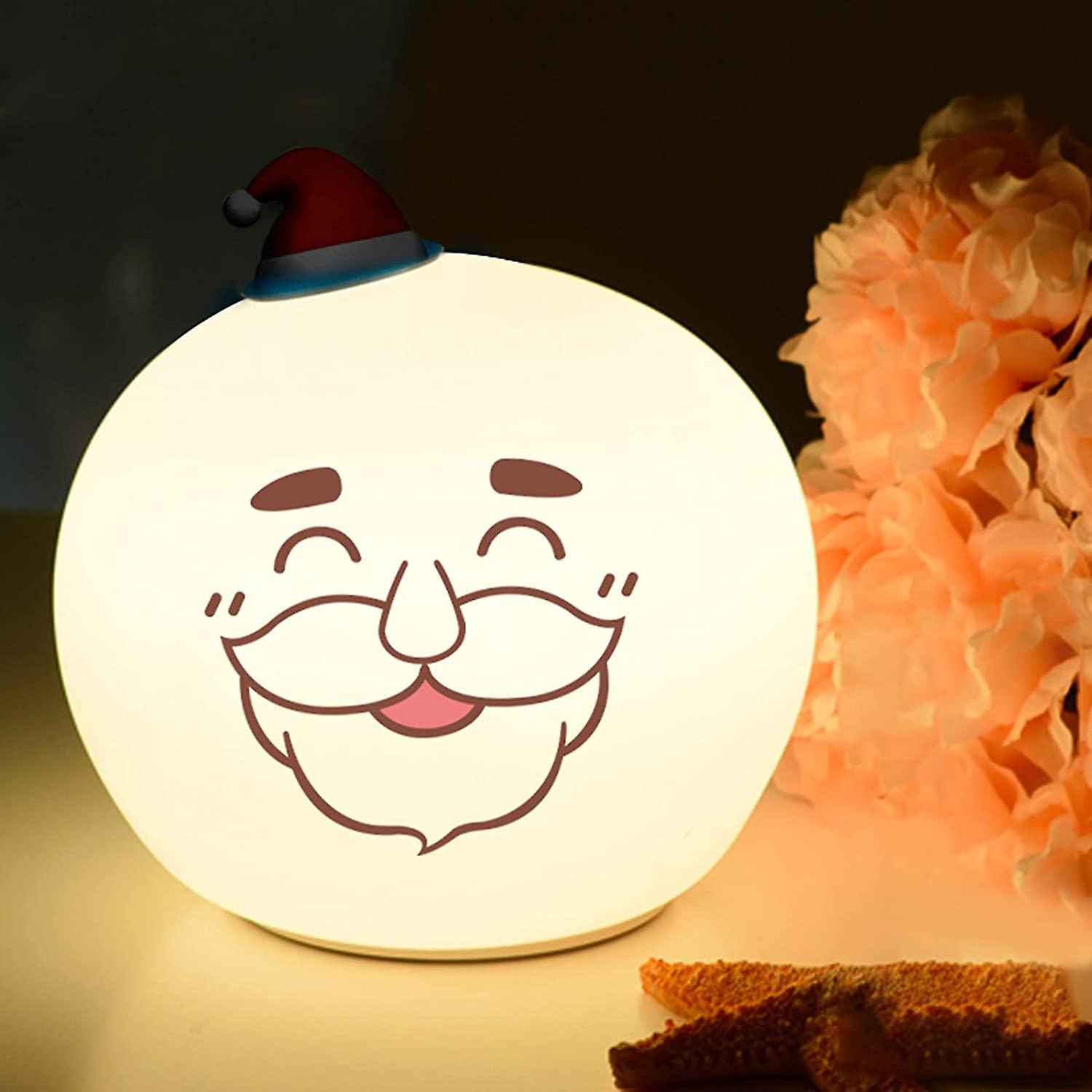 Liangnv Cute Night Light For Kids Christmas Lights 7 Color Changing Silicone Touch Baby Nursery Night Light Battery Powered Rechargeable Cute Lamp For