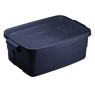 Rubbermaid Roughneck 3 Gal. Rugged Storage Tote Container Blue (6-Pack) RMRT030016-6pack