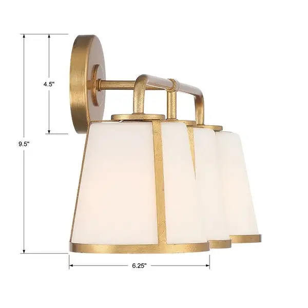 Fulton 3 Light Antique Gold Bathroom Vanity - 23.25'' W x 9.25'' H x 7.5'' D