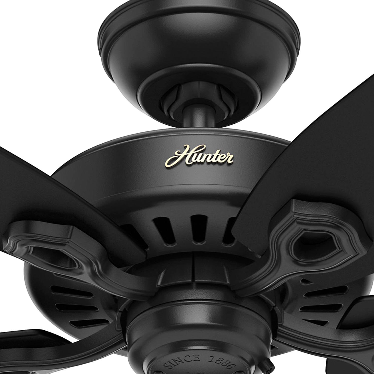 Hunter 52 Builder Matte Black Ceiling Fan with Pull Chain