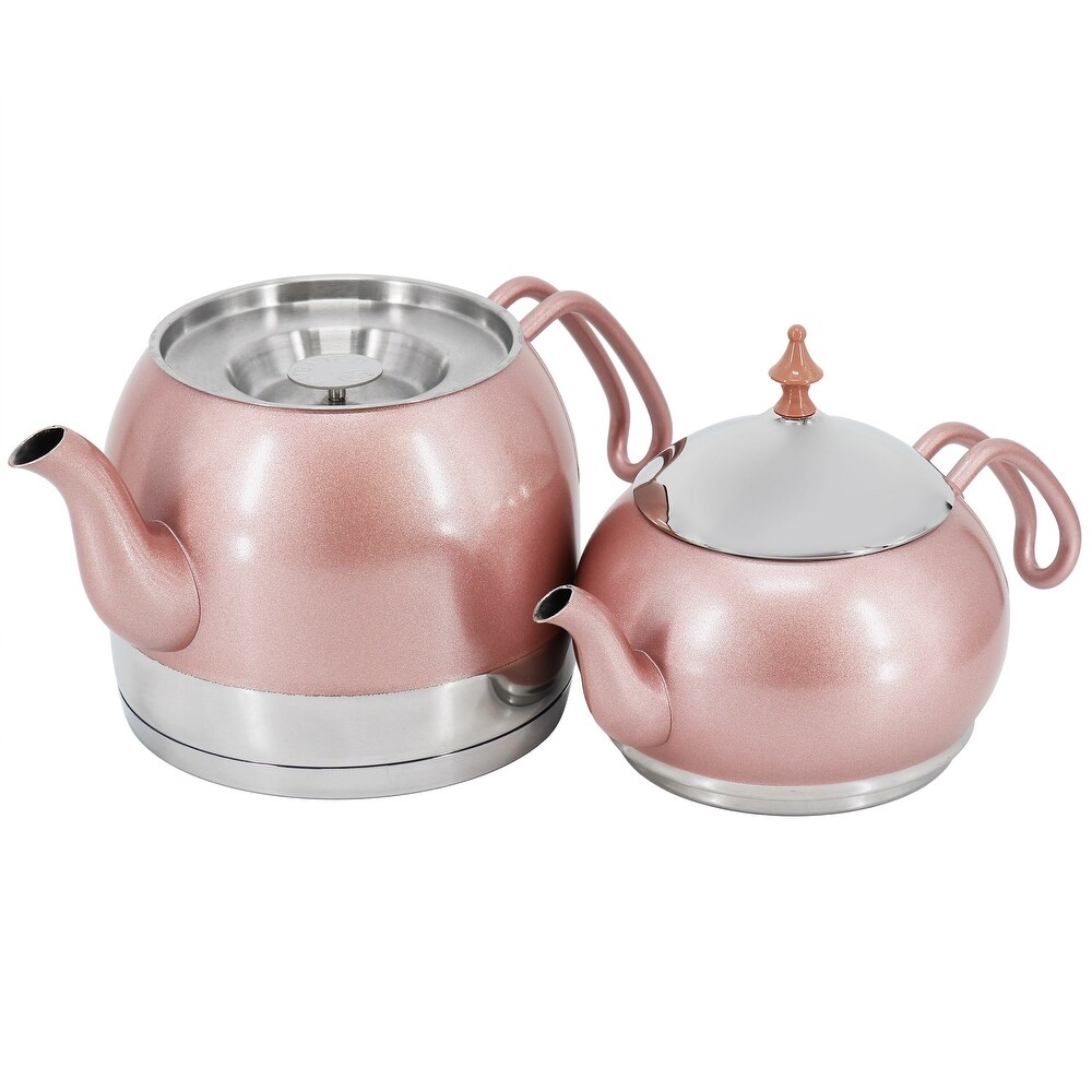 1.1 Liter Tea Pot and 2.4 Liter Kettle Set in Pink