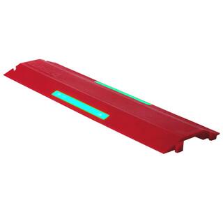 Elasco 3 ft. Single Channel WireCable Protector with Glow in the Dark Strip Red ED1010-R-GLOW