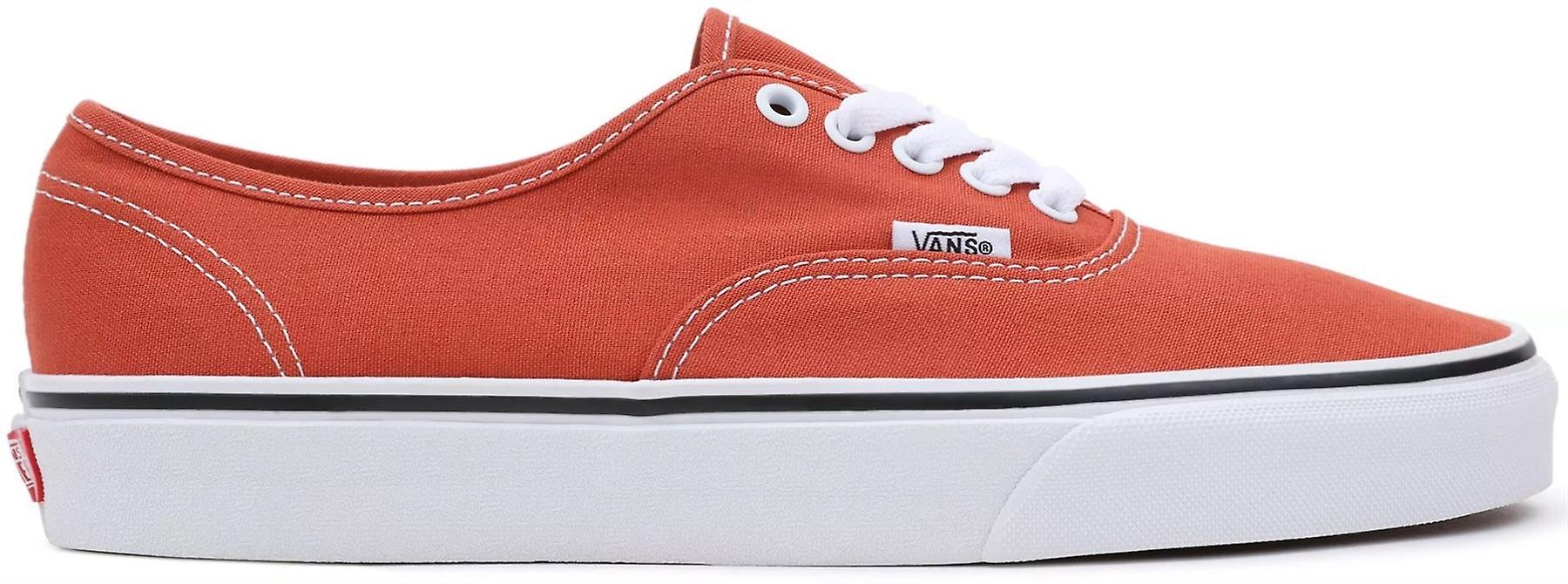 Vans UA Authentic Orange White Mens Canvas Skate Trainers