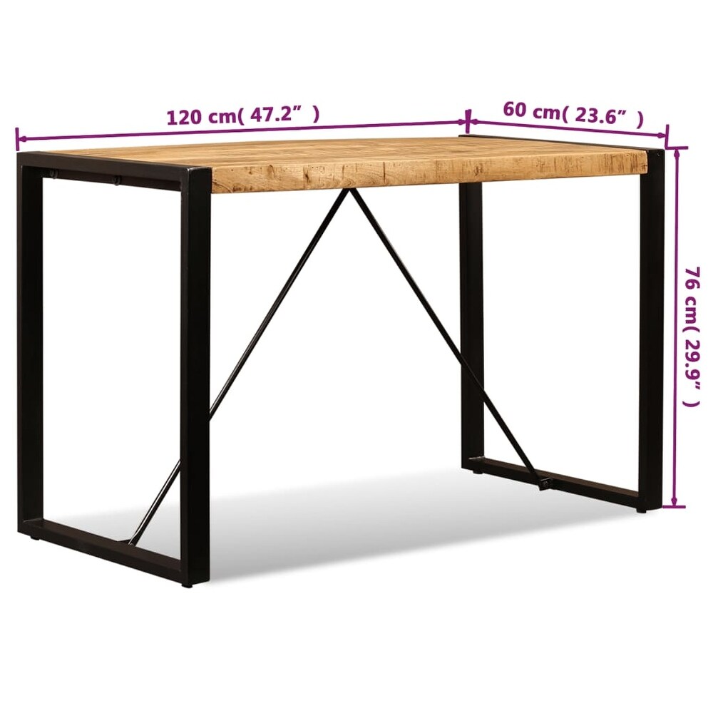 vidaXL Dining Table Solid Rough Mango Wood 47.2\