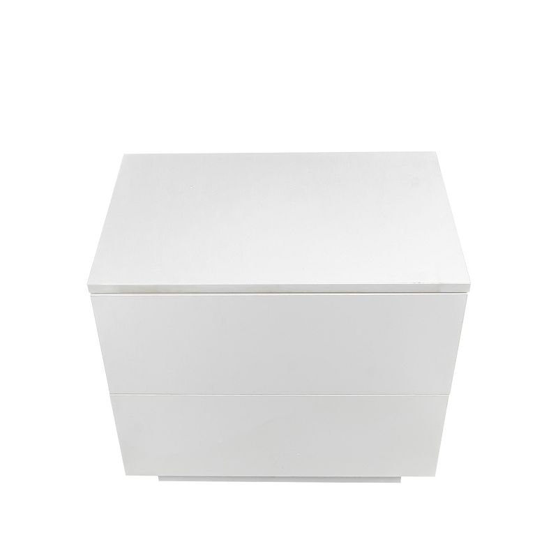 F.C Design Modern High gloss UV Night Stand with 2 drawers and LED lights