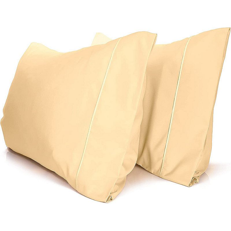 2PC Rayon From Ultra Soft Solid Performance Pillowcase Set - Luxclub