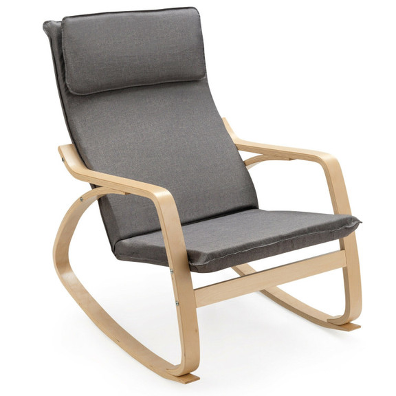 Costway 40356218 Stable Wooden Frame Leisure Rocki...