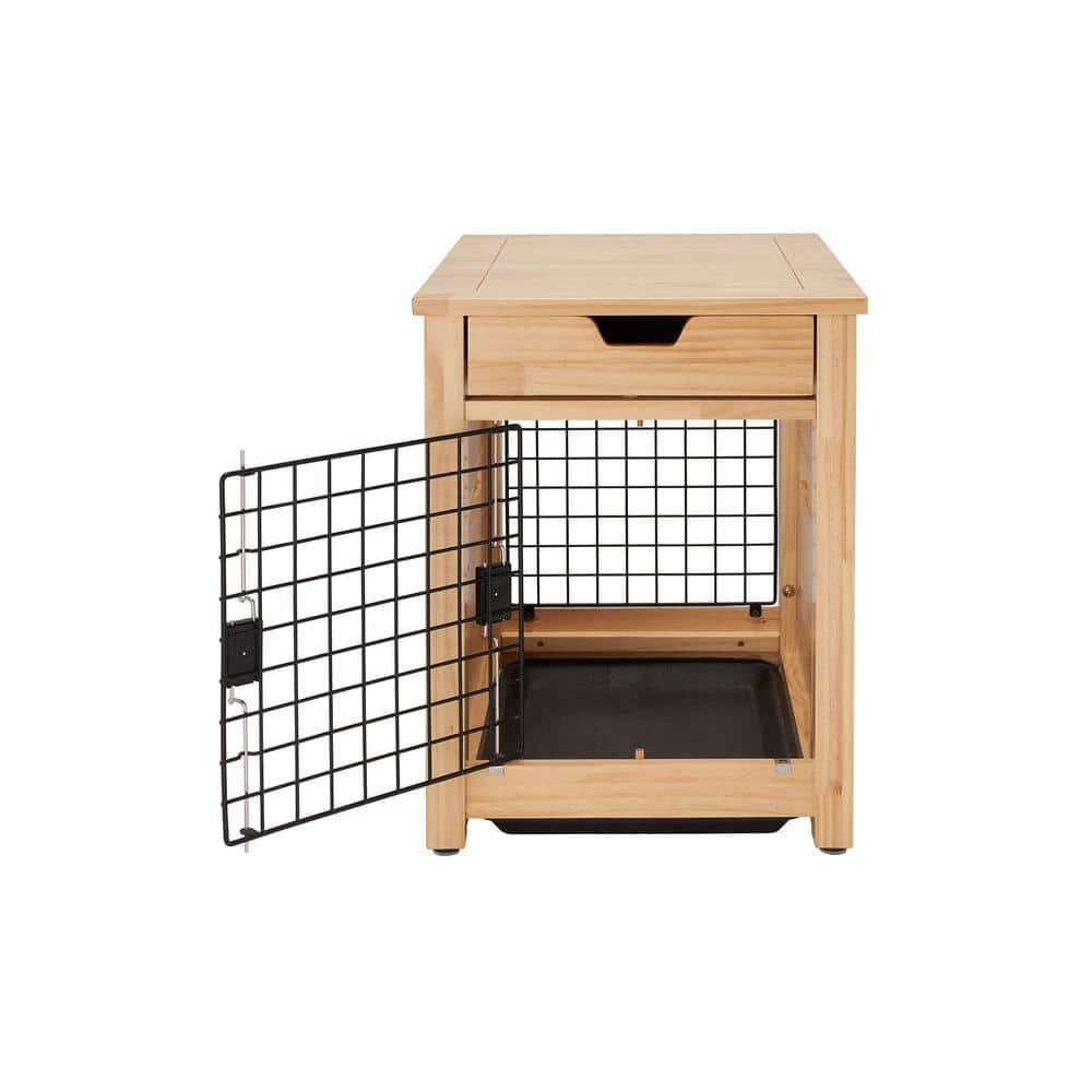 TRINITY 18 in. Pet Crate End Table w/Drawer - Natural TSKLNA-3402