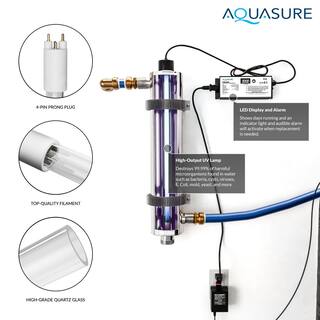 AQUASURE Quantum Series 18 GPM Ultraviolet UV Light Water Filter System for Whole House Water Sterilization Disinfection AS-UV18HO