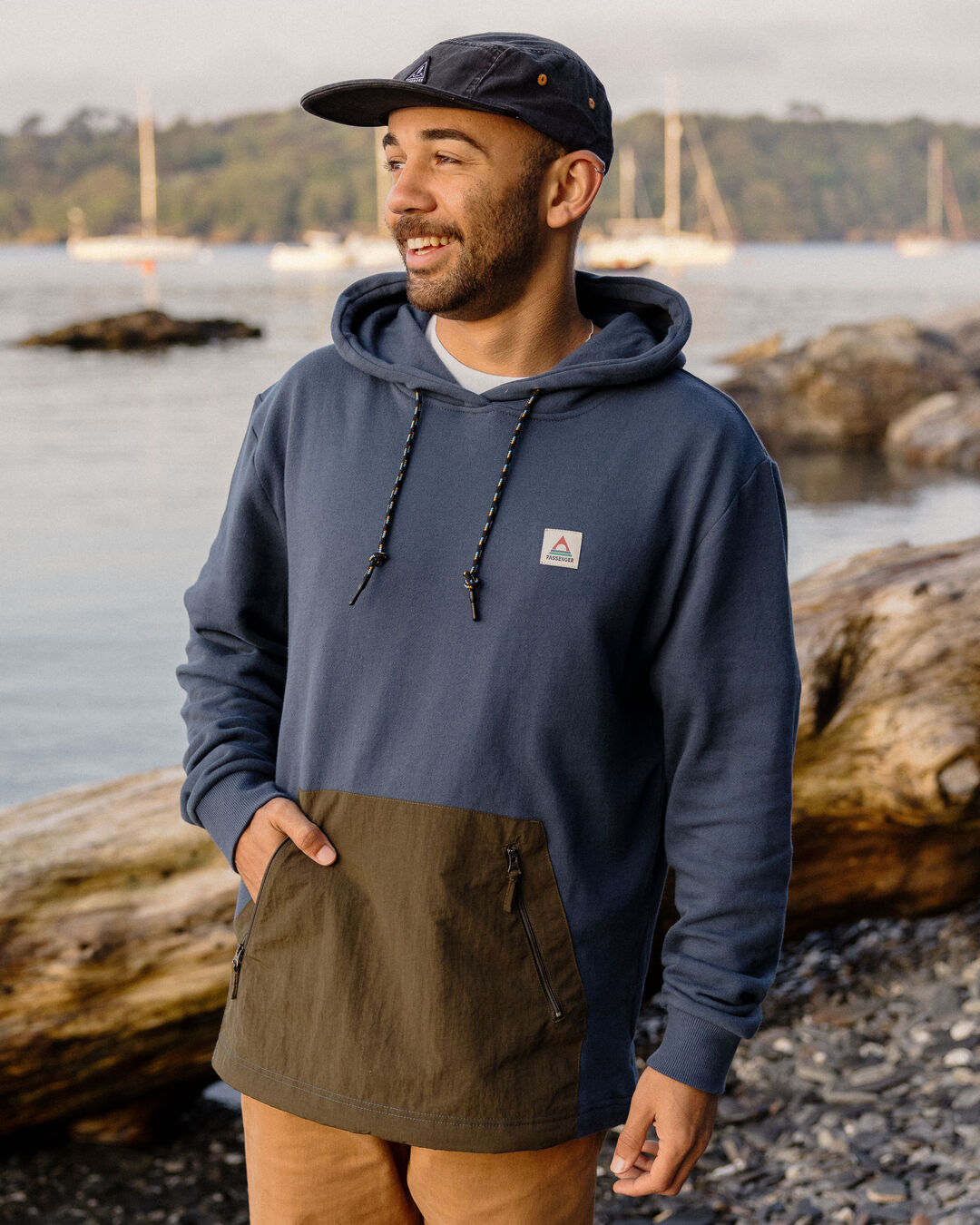 Cliff Recycled Cotton Hoodie - Dark Denim