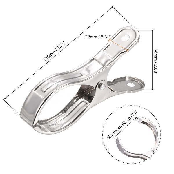 135mm Tablecloth Clips for Fixing Table Cloth Hanging Clothes， 12Pcs - Silver Tone