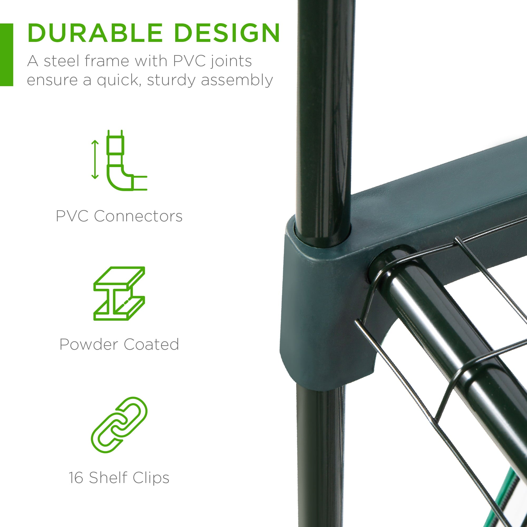 Best Choice Products 40in Wide 4-Tier Mini Greenhouse, Portable Indoor Outdoor Arboretum for Yard w/ Steel Shelves