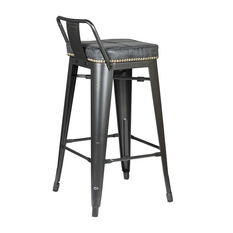 New Pacific Direct Metropolis PU Leather Low Back Counter Stool， (Set of 4)