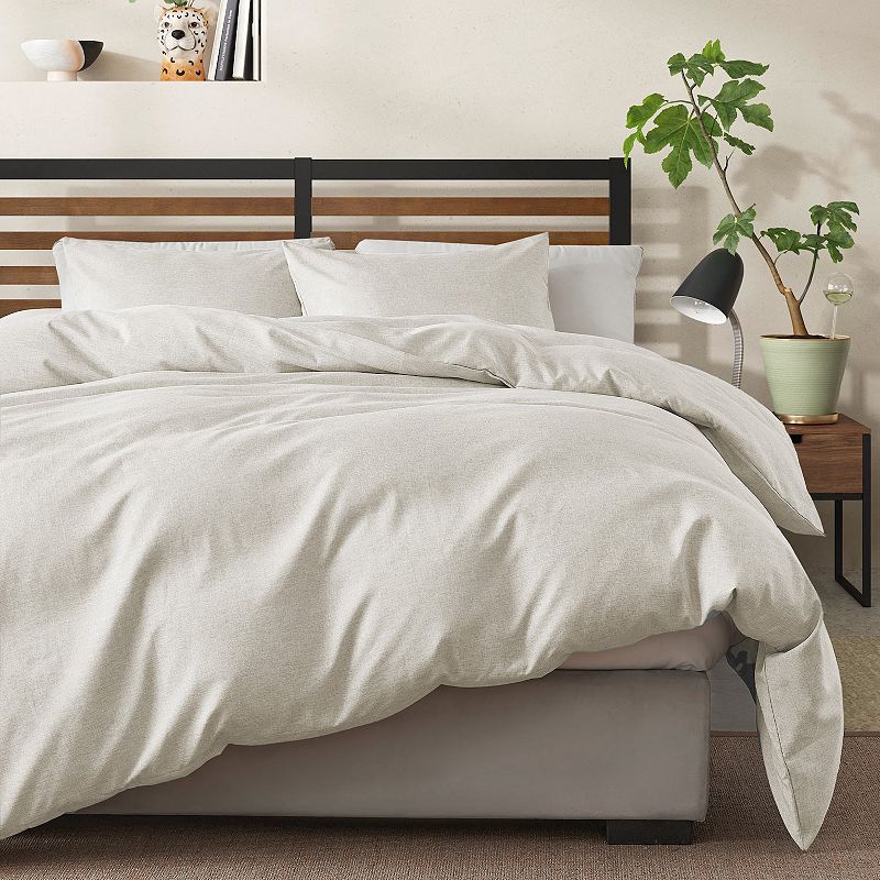 Unikome Breathable Soft Washed Faux Linen Duvet Cover Set with Shams