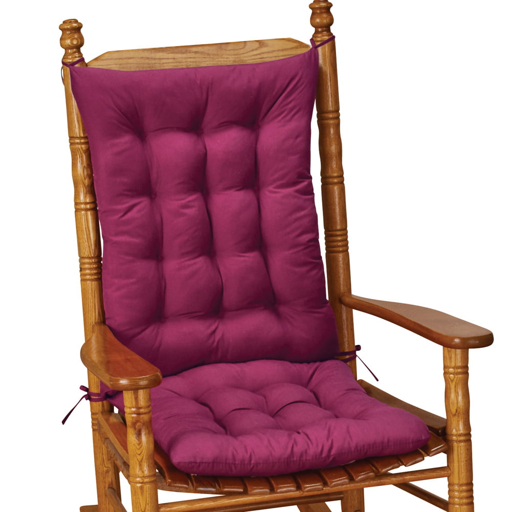 Collections Etc Quilted Chair Cushion Set - Perfect for Rocking Chairs， Dining Chairs or Armchair， Burgundy